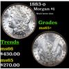 Image 1 : 1883-o Morgan Dollar $1 Grades GEM+ Unc