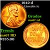 Image 1 : 1942-d Lincoln Cent 1c Grades GEM++ Unc RD
