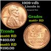 Image 1 : 1909 VDB Lincoln Cent 1c Grades Gem+ Unc RD