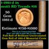 Image 1 : Shotgun Lincoln 1c roll, 1981-d 50 pcs Brandt Wrapper