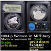 Image 1 : Proof 1994-p Women in Miflitary Modern Commem Dollar $1 Graded GEM++ Proof Deep Cameo By USCG