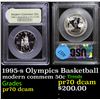 Image 1 : Proof 1995-s Olympics Basketball Modern Commem Half Dollar 50c Graded GEM++ Proof Deep Cameo By USCG