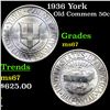 Image 1 : 1936 York Old Commem Half Dollar 50c Grades GEM++ Unc