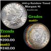 Image 1 : 1885-p Rainbow Toned Morgan Dollar $1 Grades Select+ Unc