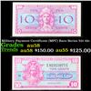Image 1 : Military Payment Certificate (MPC) Rare Series 521 10c Grades Choice AU/BU Slider