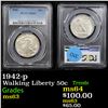 Image 1 : PCGS 1942-p Walking Liberty Half Dollar 50c Graded ms63 By PCGS