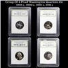 Image 1 : Group Of 4 Proof Washington Quarters 25c 1999-s, 2000-s, 2001-s, 1981-s Graded Gem Proof DCAM By INB