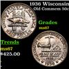 Image 1 : 1936 Wisconsin Old Commem Half Dollar 50c Grades GEM++ Unc