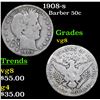 Image 1 : 1908-s Barber Half Dollars 50c Grades vg, very good