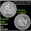 Image 1 : 1853-p Arrows & Rays Seated Liberty Quarter 25c Grades vf details