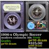 Image 1 : Proof 1996-s Olympic Soccer Modern Commem Half Dollar 50c Graded GEM++ Proof Deep Cameo By USCG