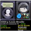 Image 1 : Proof 2009-p Louis Braille Modern Commem Dollar $1 Graded GEM++ Proof Deep Cameo By USCG