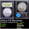 Image 1 : 2015-p US Marshals Modern Commem Dollar $1 Graded ms70, Perfection By USCG