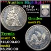 Image 1 : ***Auction Highlight*** 1841-p Trade Dollar $1 Graded Select Unc PL By USCG (fc)