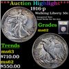 Image 1 : 1916-p Walking Liberty Half Dollar 50c Graded Select Unc By USCG