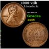 Image 1 : 1909 vdb Lincoln Cent 1c Grades Choice AU/BU Slider