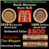 Image 1 : Mixed small cents 1c orig shotgun roll, 1919-d Wheat Cent, 1898 Indian Cent other end McDonalds Wra