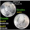 Image 1 : 1922-p Peace Dollar $1 Grades Choice Unc