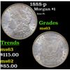 Image 1 : 1888-p Morgan Dollar $1 Grades Select Unc