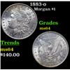 Image 1 : 1883-o Morgan Dollar $1 Grades Choice Unc