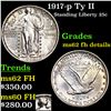 Image 1 : 1917-p Ty II Standing Liberty Quarter 25c Grades unc details FH