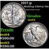 Image 1 : 1917-p Walking Liberty Half Dollar 50c Grades Choice Unc