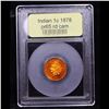 Image 4 : Proof ***Auction Highlight*** 1878 Indian Cent 1c Graded Gem Proof Red Cameo By USCG (fc)