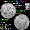 Image 1 : ***Auction Highlight*** 1897-o Morgan Dollar 1 Graded Select Unc By USCG (fc)
