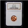 Image 2 : ***Auction Highlight*** NGC 1957-p Lincoln Cent 1c Graded ms66 rd By NGC (fc)