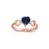 Image 1 : Genuine 1.01 ctw Sapphire & Diamond Ring 14KT Rose Gold - REF-43M2T