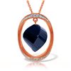 Genuine 15.35 ctw Sapphire & Diamond Necklace 14KT Rose Gold - REF-124P2H