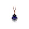 Genuine 5.26 ctw Sapphire & Diamond Necklace 14KT Rose Gold - REF-96T6A