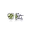 Genuine 6.48 ctw Green Amethyst & Diamond Earrings 14KT White Gold - REF-101K4V
