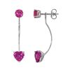 Genuine 4.55 ctw Pink Topaz Earrings 14KT White Gold - REF-30H6X