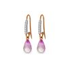 Genuine 4.68 ctw Pink Topaz & Diamond Earrings 14KT Rose Gold - REF-42X2M