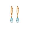 Genuine 3 ctw Blue Topaz Earrings 14KT Rose Gold - REF-24F3Z