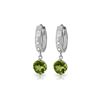 Genuine 2.63 ctw Peridot & Diamond Earrings 14KT White Gold - REF-56T2A