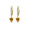 Genuine 3.55 ctw Citrine & Diamond Earrings 14KT Yellow Gold - REF-62X2M