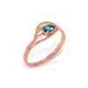Genuine 0.30 CTW Blue Topaz Ring 14KT Rose Gold - REF-30K5V