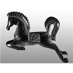 Bakelite Black Prancing Horse Pin.