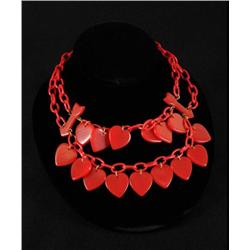 Bakelite Heart & Arrow Necklace.