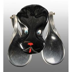 Bakelite & Lucite Dog Pin with Movable Ears.
