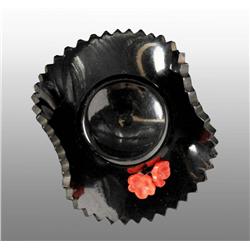 Bakelite Black Hat with Flowers Pin.