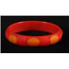 Image 1 : Bakelite Red & Butterscotch Polka Dot Bracelet.