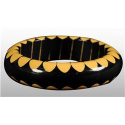 Bakelite Black & Cream Bow Tie Bracelet.