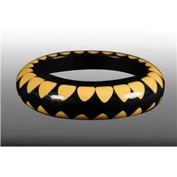 Bakelite Black & Cream Bow Tie Bracelet.
