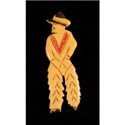 Bakelite Cowboy Pin.