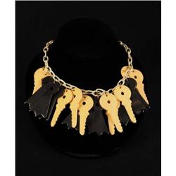 Bakelite Key & Lock Necklace.