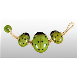 Bakelite Lady Bug Bracelet.