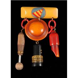 Bakelite Air Raid Warden Pin.